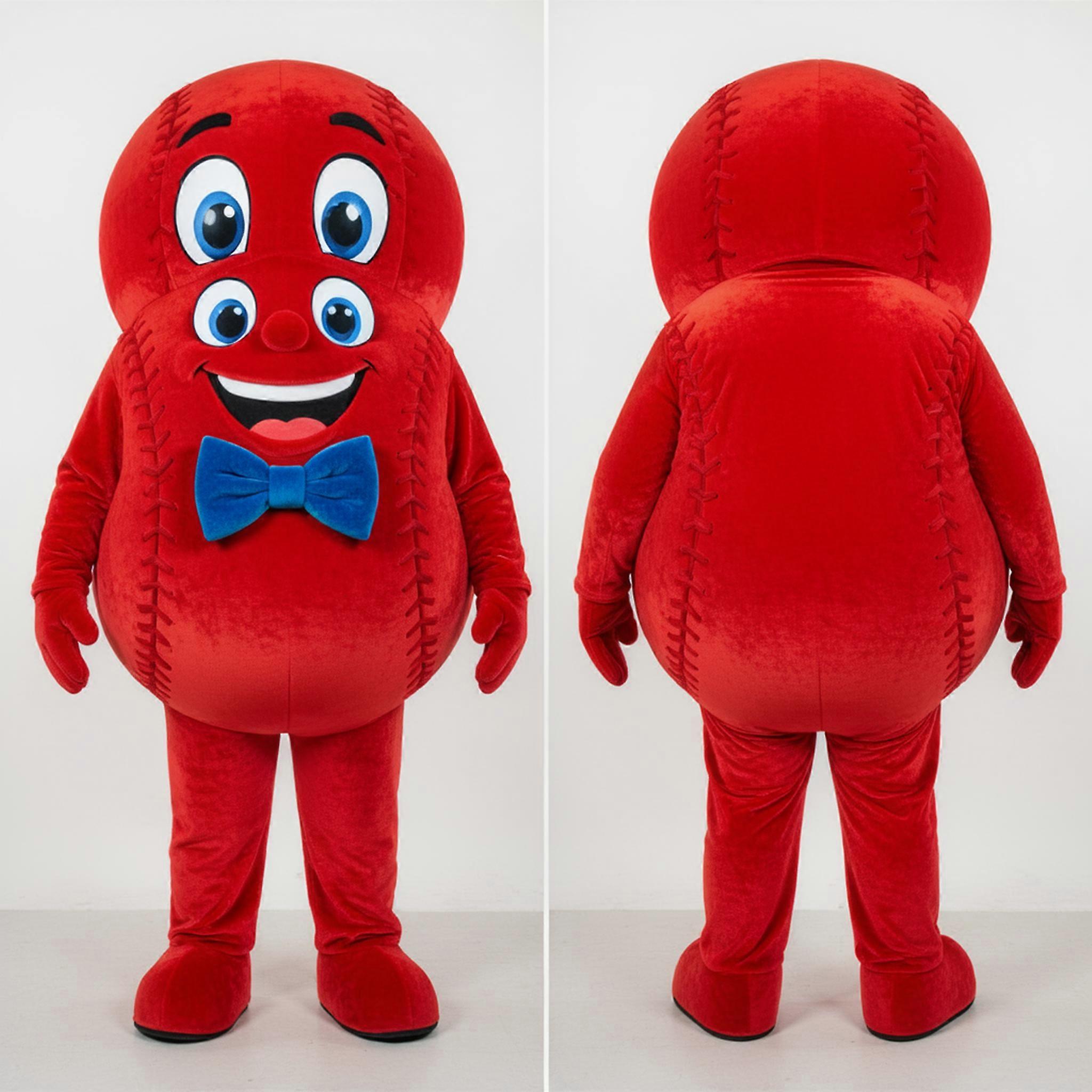 MASTICOT Crimson Red Plush Baseball Ball Mascot