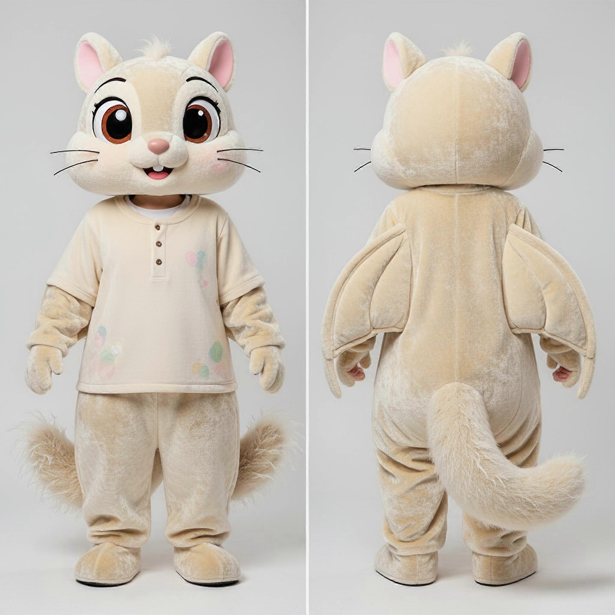 MASTICOT Cream Velvety Flying Squirrel Mascot
