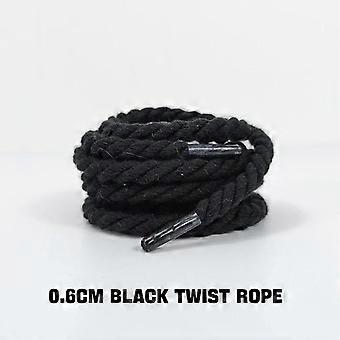 1Pair Round Twisted Rope Laces Kid Adult Sneaker 6MM Width Cotton Shoelace Rubber Bands for Casual Shoe 120/140/160CM Accessorie
