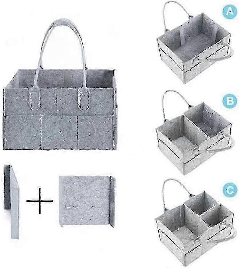 Multi Pocket Felt Diaper Storage Caddy