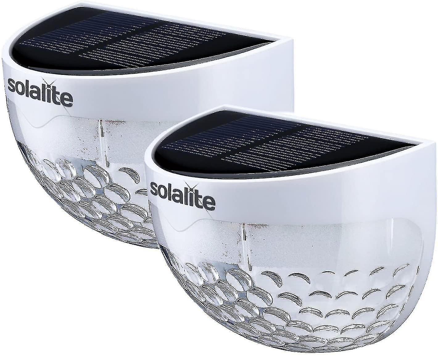 2pk 6 Led Solar Fence Light White