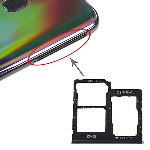 För Galaxy A40 Sim-kortfack + SIM-kortfack + Micro SD-kortfack
