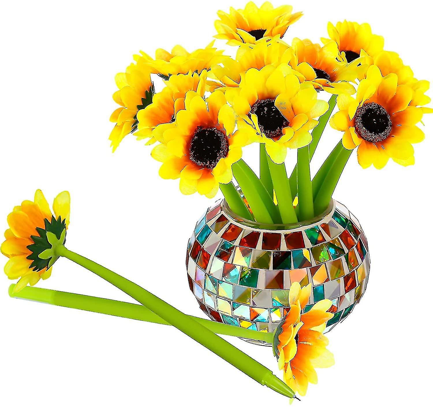 16 Pieces Sunflower Pens Artificial Flowers Ballpoint Pens Creative