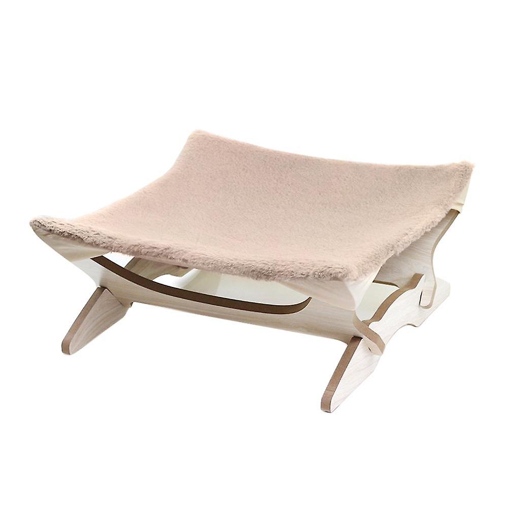 Wooden Indoor Winter Warm Cat Bed Foldable Cat Hammock Pet Supplies Pink