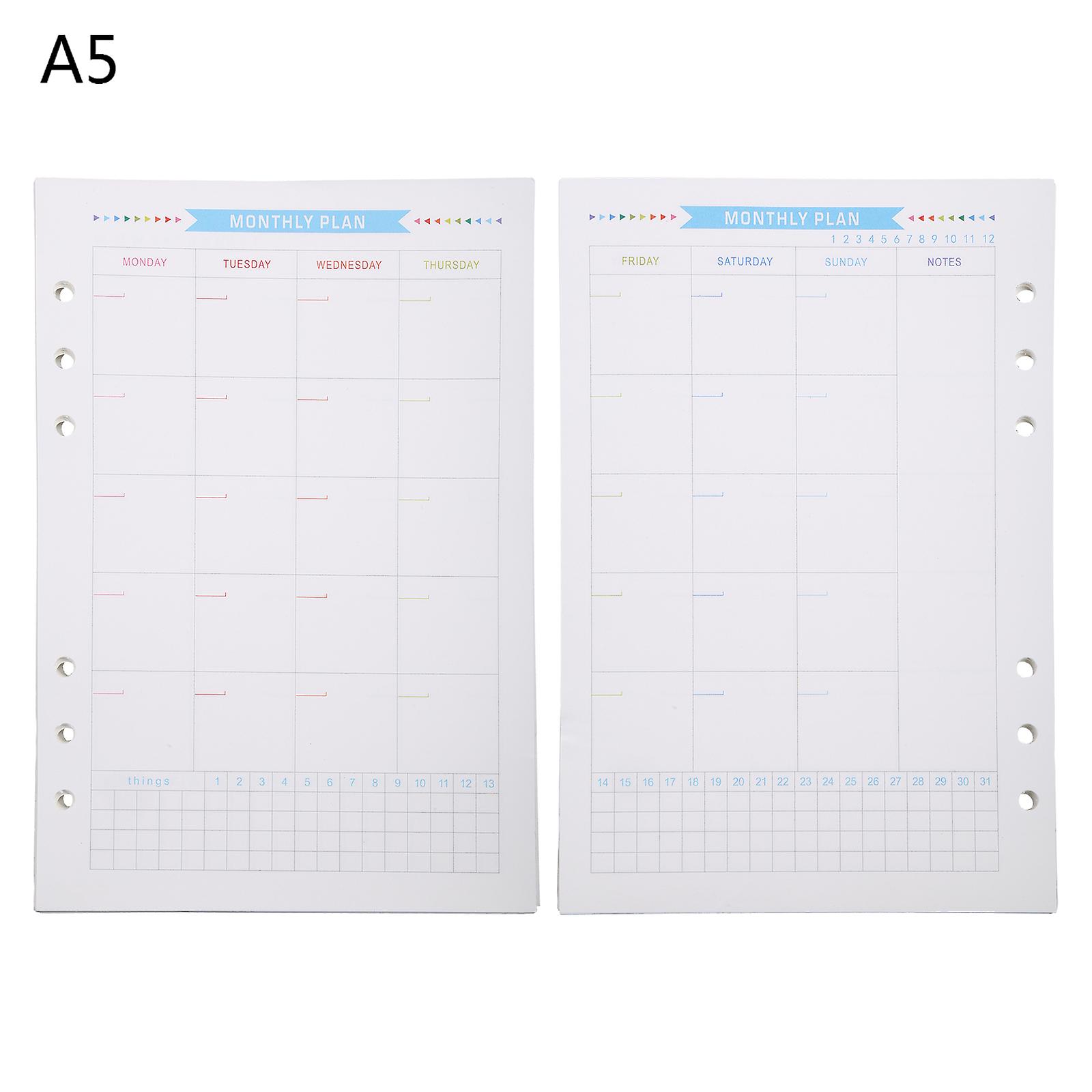 40 Sheets 6-ring Loose-leaf Notebook Inserts for Loose-leaf Planners Journal