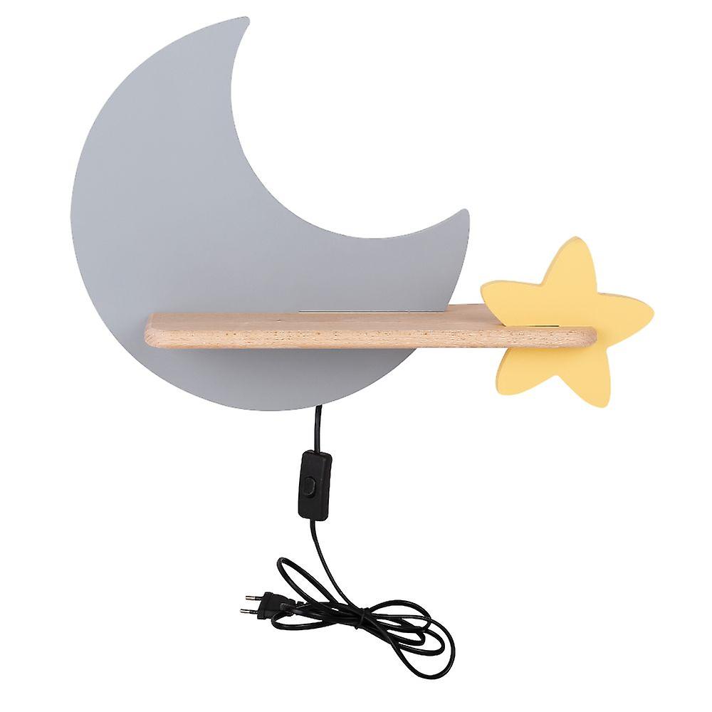 Children's Lamp Wall Light with Shelf Luna Grigio