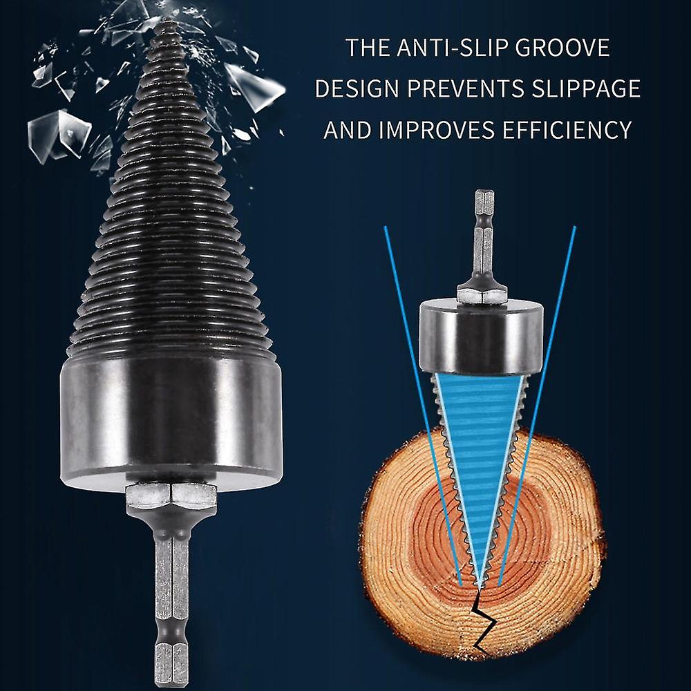 42mm Hex Firewood Splitter Machine Drill Wood Cone Reamer Punch Driver Step Drill Bit Split Drillin