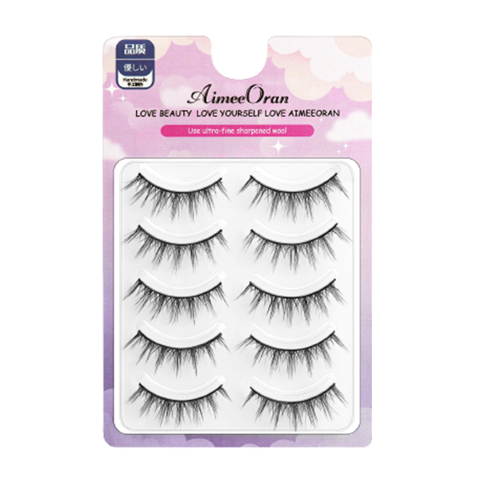 5 Pairs False Eyelashes Pack 3d Effect Lengthening Eyelashes