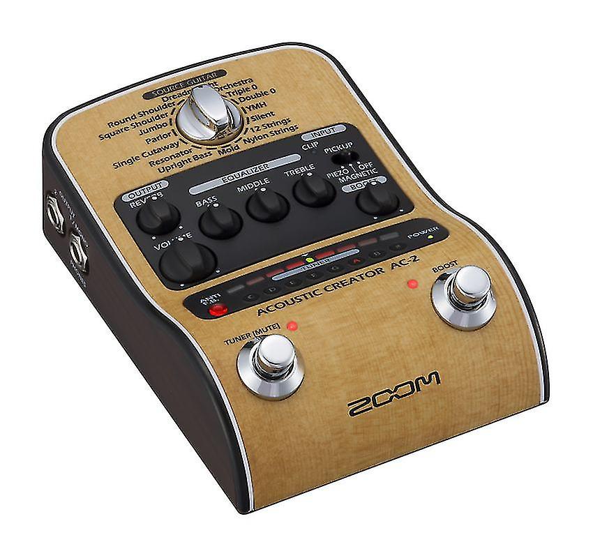 Zoom Ac-2 Acoustic Creator Acoustic Guitar Effect Device Accessory, Multi Effect Device, Preamplifier,function Pedal
