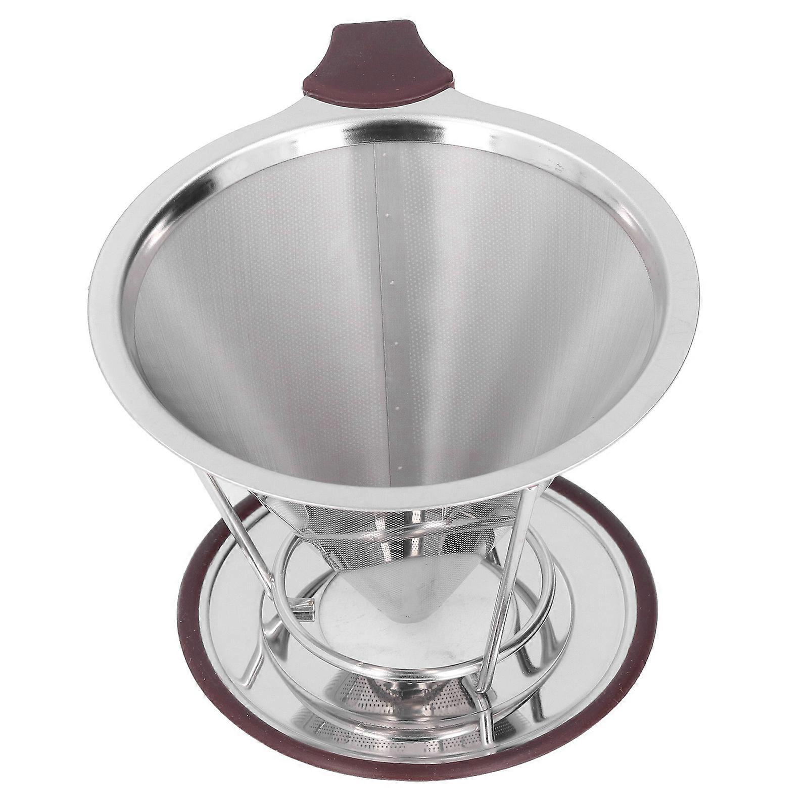Reusable Coffee Dripper Stainless Steel Silicone Reusable Coffee Filter with Bracket 1?6 Cup