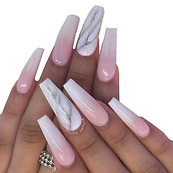 24pcs Manicure Kit Press On Nails With Nail Adhesive Tabs Full Cover Stick On Nails For Women Girls
