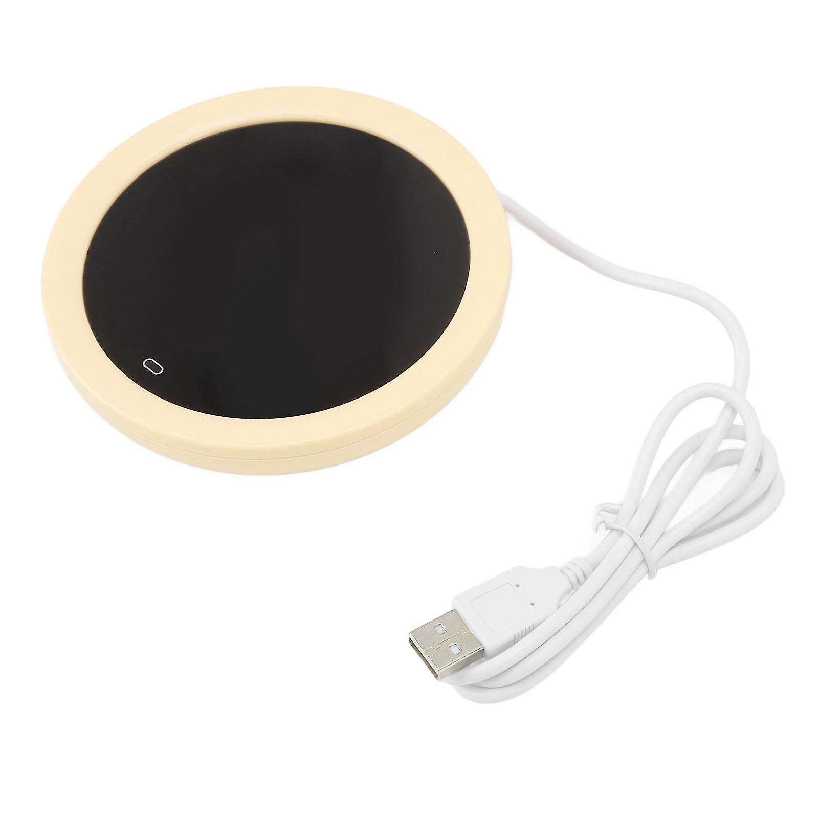 USB Coffee Mug Warmer, Electric Gravity Switch, 55°C Milk Warmer Plate for Office, Yellow
