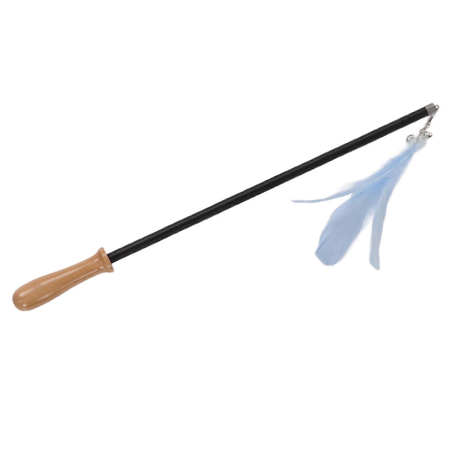 Cat Teaser Wand Retractable Interactive Cat Feather Toy with Bell for Cat Kitten