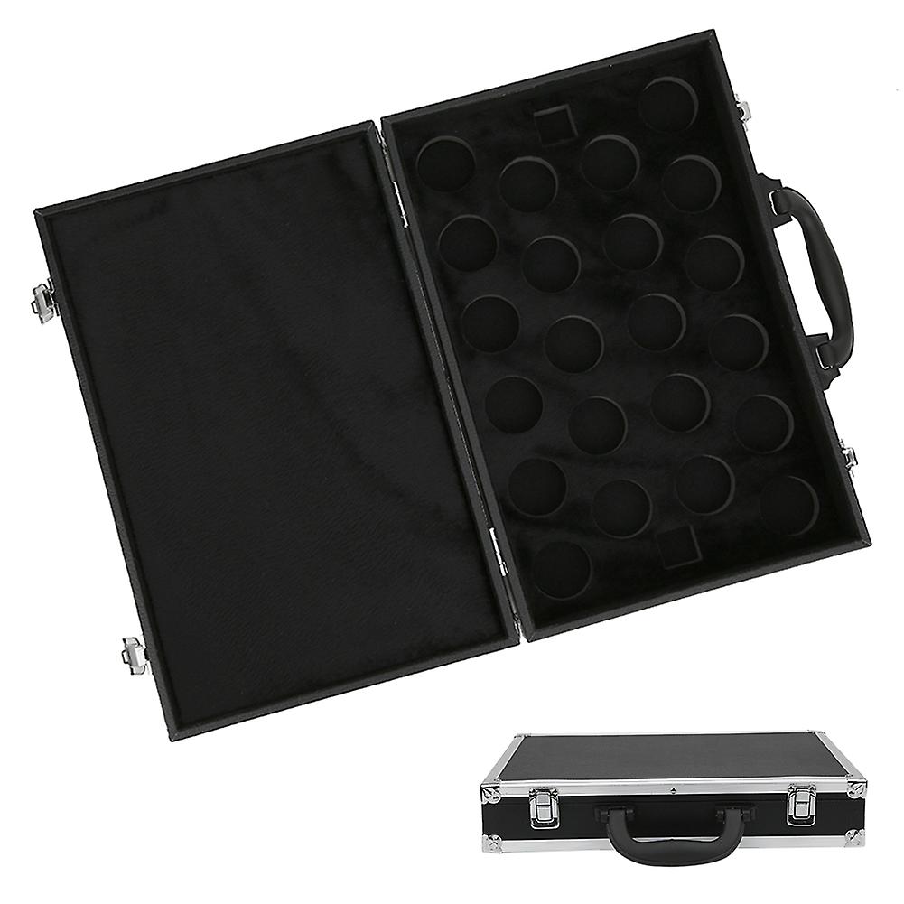 Billiard Balls Storage Box Stainless Steel PU Handle Pool Case