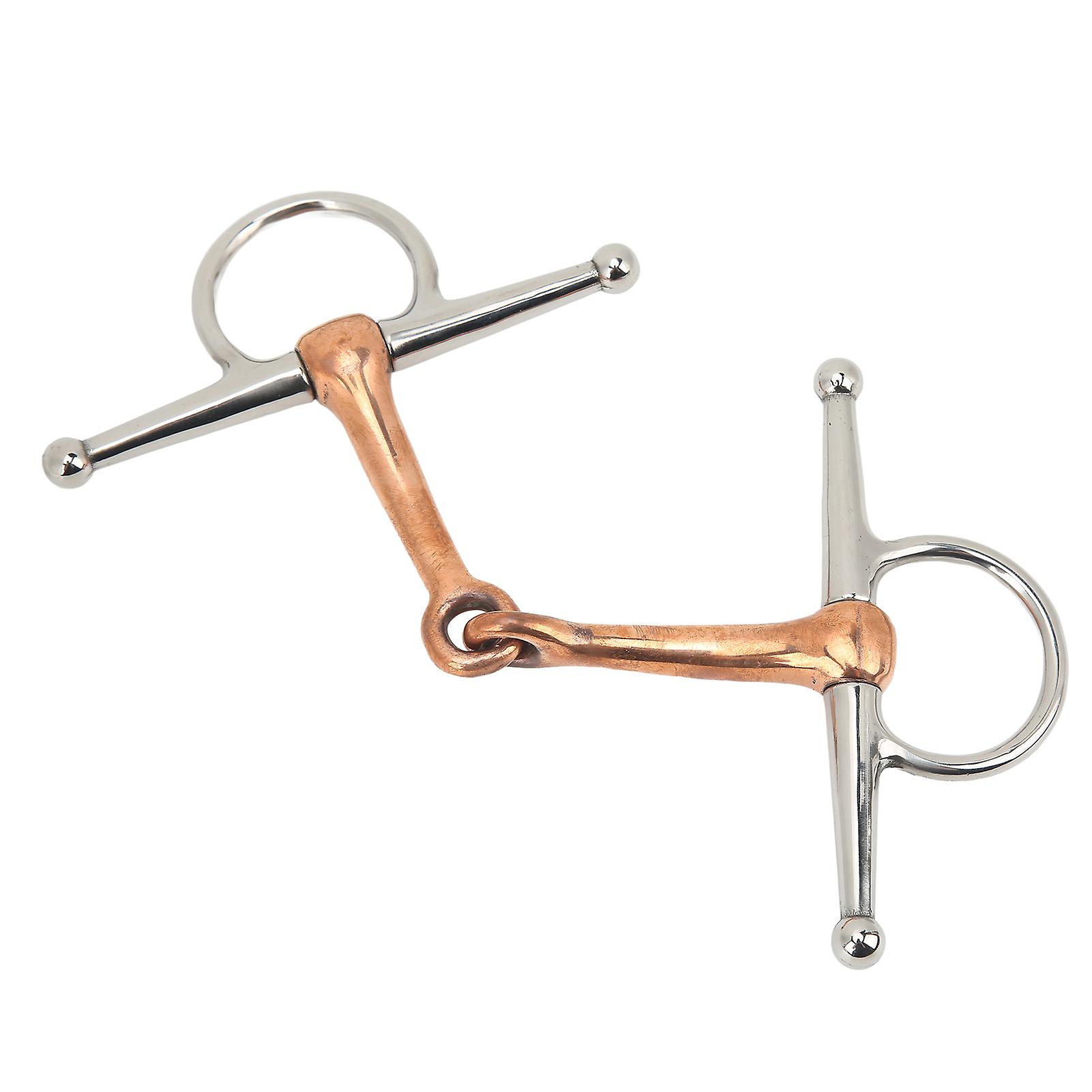 Mouth Horse Bit Horse Full Cheek Snaffle Stainless Steel Ring Snaffle Bit for Outdoor Horse Accessories 125mm