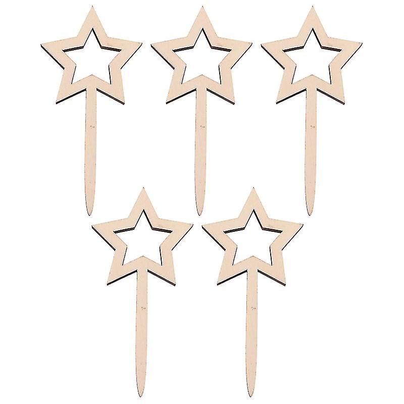 5pcs Wooden Cake Toppers