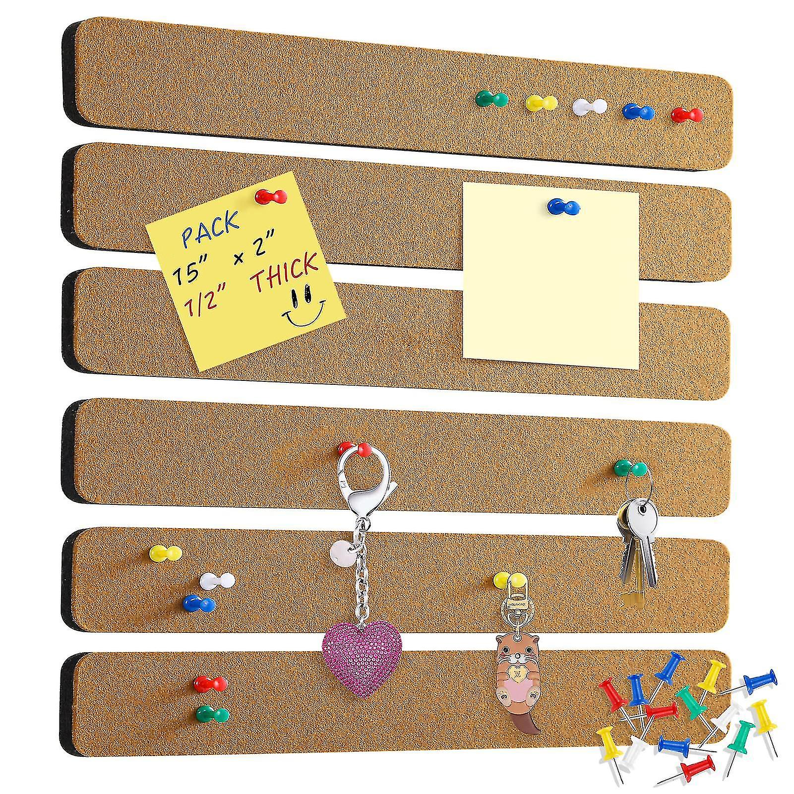 Felt Bulletin Board Corkboard Strips Self-adhesive Memo Board With Pushpins Wall Decor For Desk Cubicle Home Office
