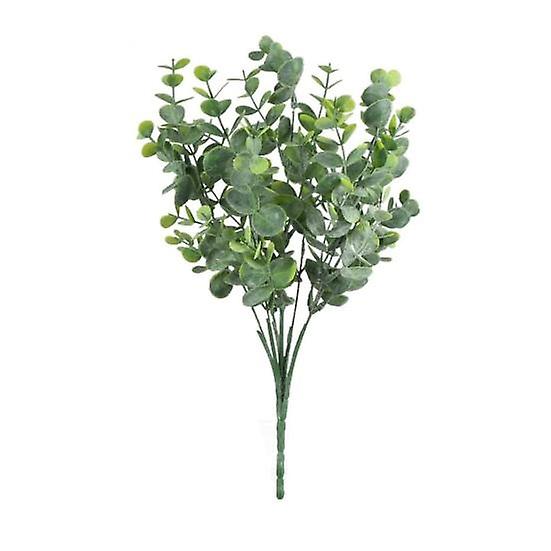 Simulation Plant Vibrant Color Artificial Eucalyptus Realistic 7-fork Eucalyptus Branch for Home Decoration