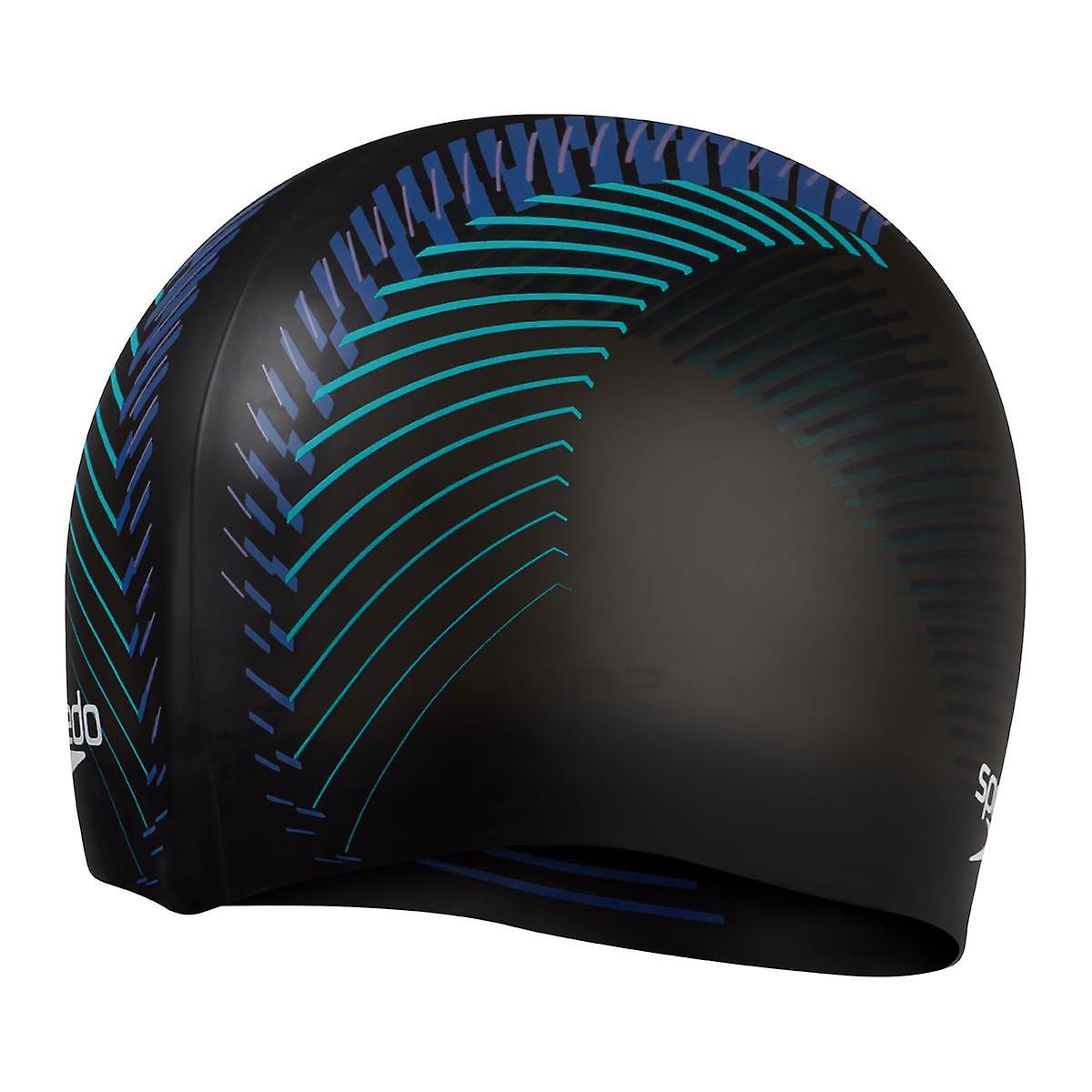 Speedo Reversible Moulded Silicone Cap - White/ Black/ Aquarium/ Chroma Blue - Womens