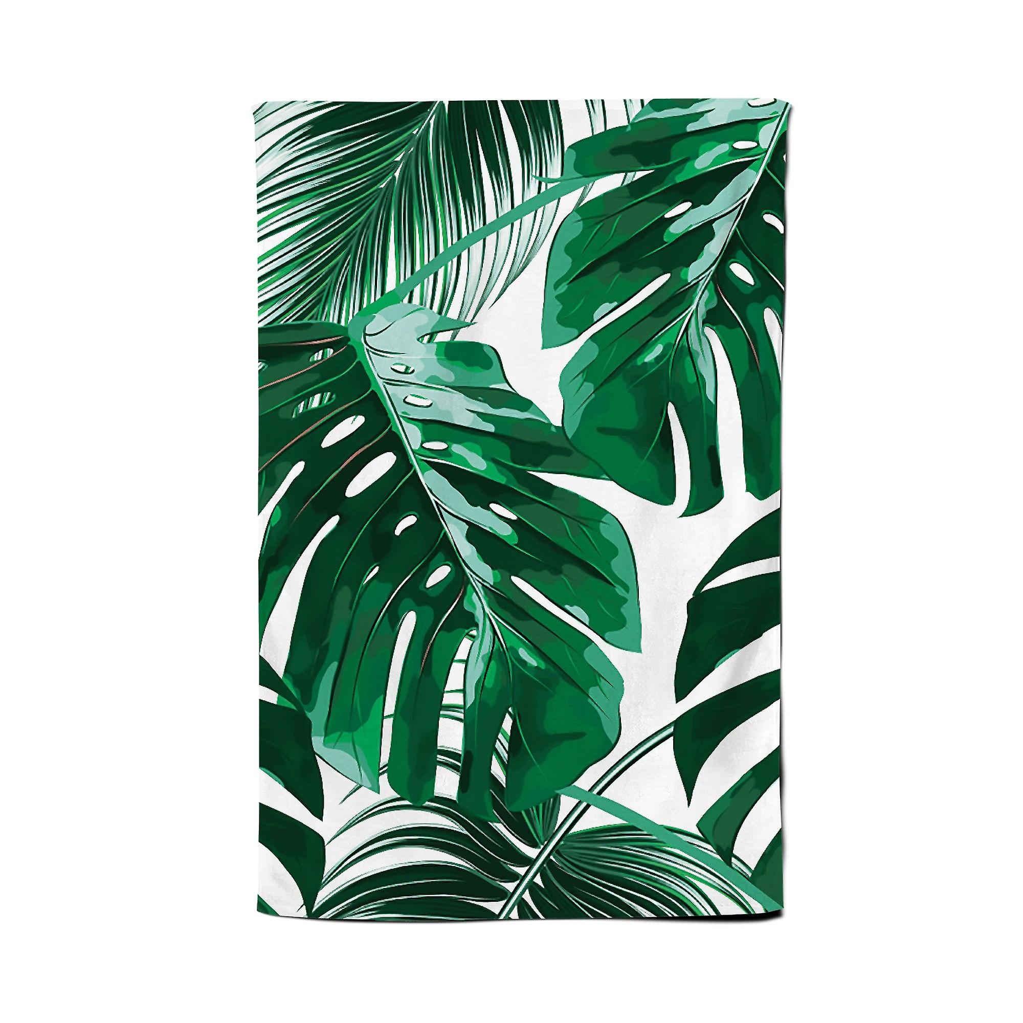Tropical Jungle Leaf Pattern Tea Towel