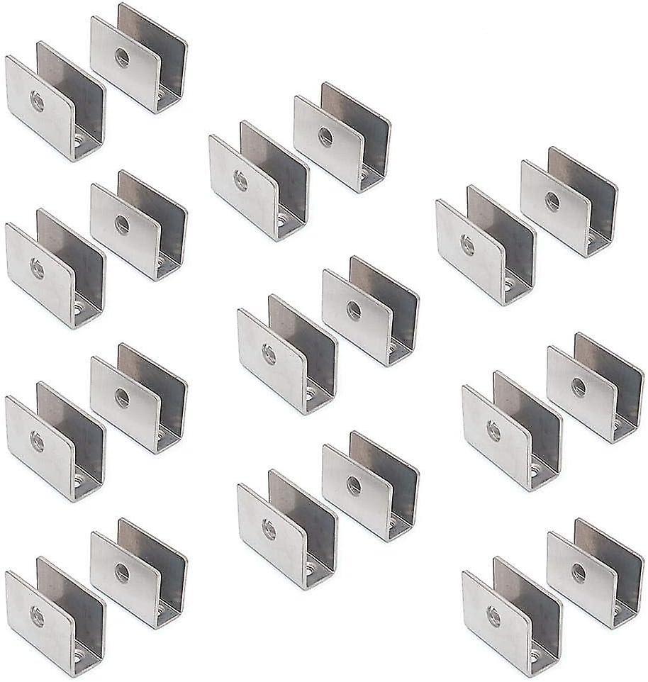 20 Pack Glass Clamps Stainless Steel Adjustable Square