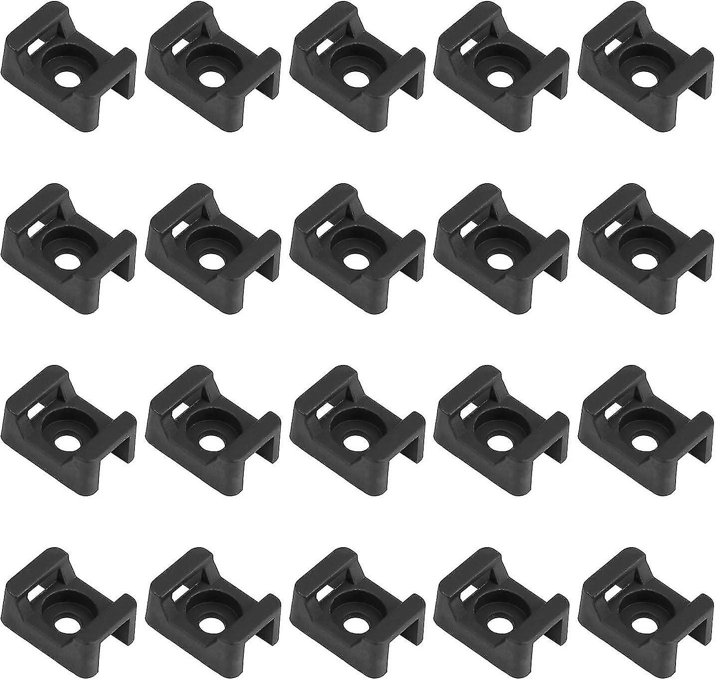 100PCS Black Cable Tie Holders, Cable Tie Base