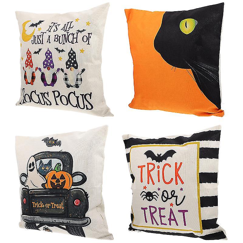 4pcs Halloween Pillowcase For Halloween Decor