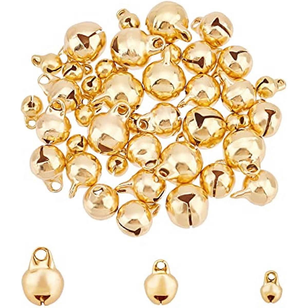 Package Include: The package will come with 60pcs round bell charms in gold color, suifficient quantity charms pendant will totally meet your differen