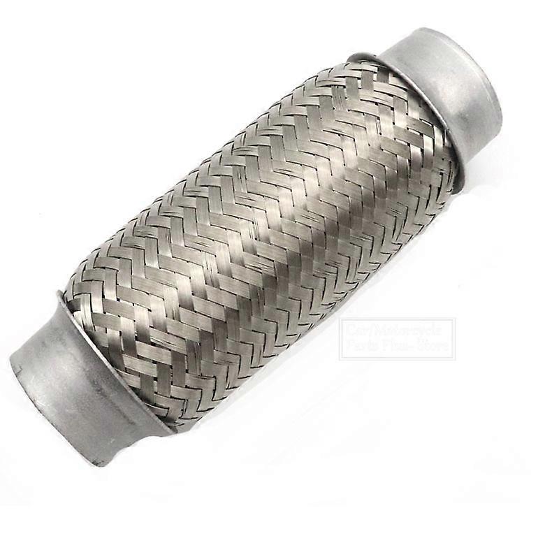 Stainless Steel Flexible Exhaust Flex Pipe – 2.25” X 6”/10” – 2-Ply Double-Braided, Universal Muffler Tube For Cars & Trucks
