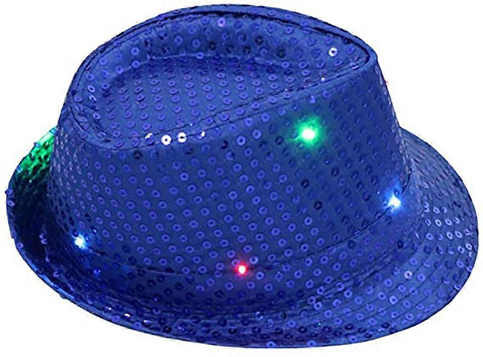 Sequined Jazz Hat LED Jazz Hat Party Hats for Adults Glitter Hats for Women Men