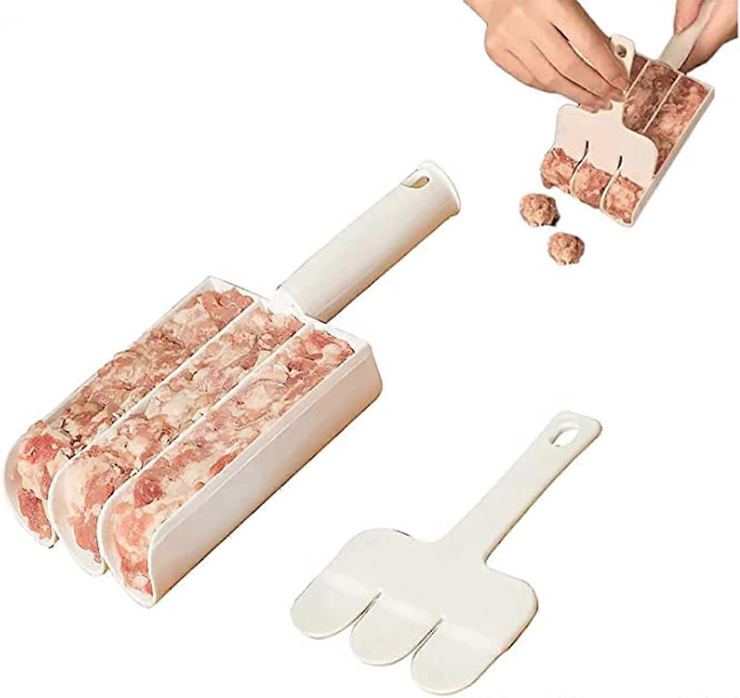 1 Jeu Meat Couple Maker, Outil Portatif De Distributeur De Boulettes De Viande, Machine Boulettes De Viande Antiadhsive, Triple Meatball Maker Outils