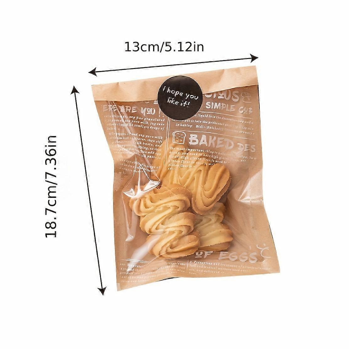 50pcs, Premium Clear Front Heat Seal Bakery Bags with Window - Greaseproof, Disposable, and Food Safe - Perfect for Cookie Wrapping, Donut Bags, Egg S