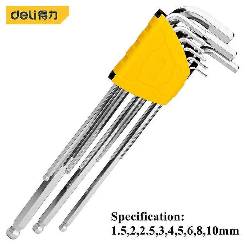 1.5-10mm Cr-v Allen Key Set Screwdriver 9pcs Set Hexagon Spanner Universal Hex Wrench Car Mechanic Repair Hand Tools