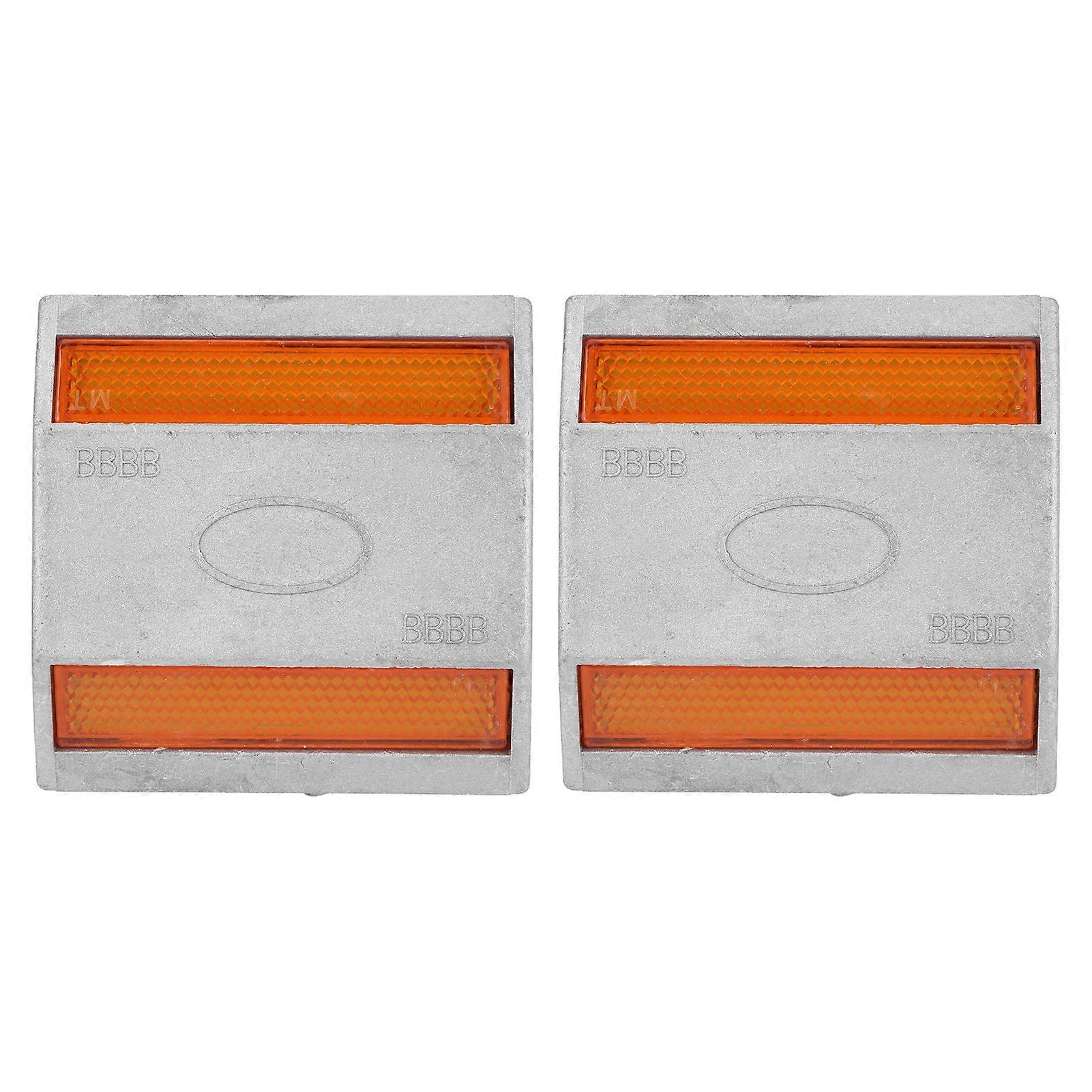 2PCS Marqueur De Chaussée De Route En Aluminium Cour Allée Réfléchissant Goujon Routier Double Jaune