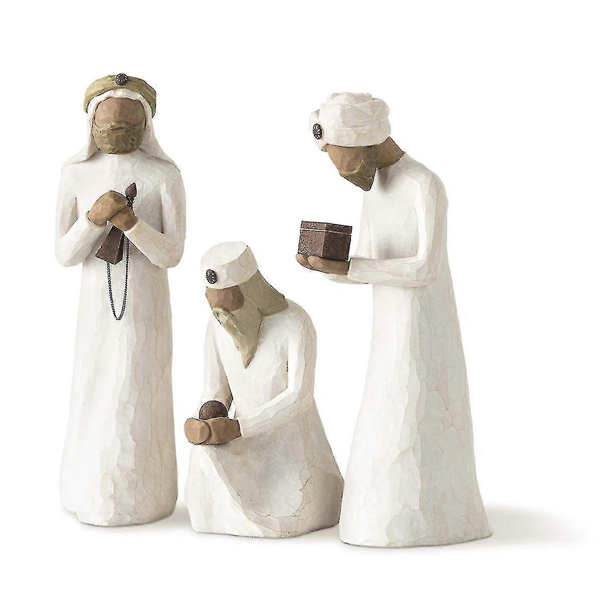 The Three Wisemen, Follow To Find The Light Of The World, Set Of Walking, Bowing, Kneeling Figures