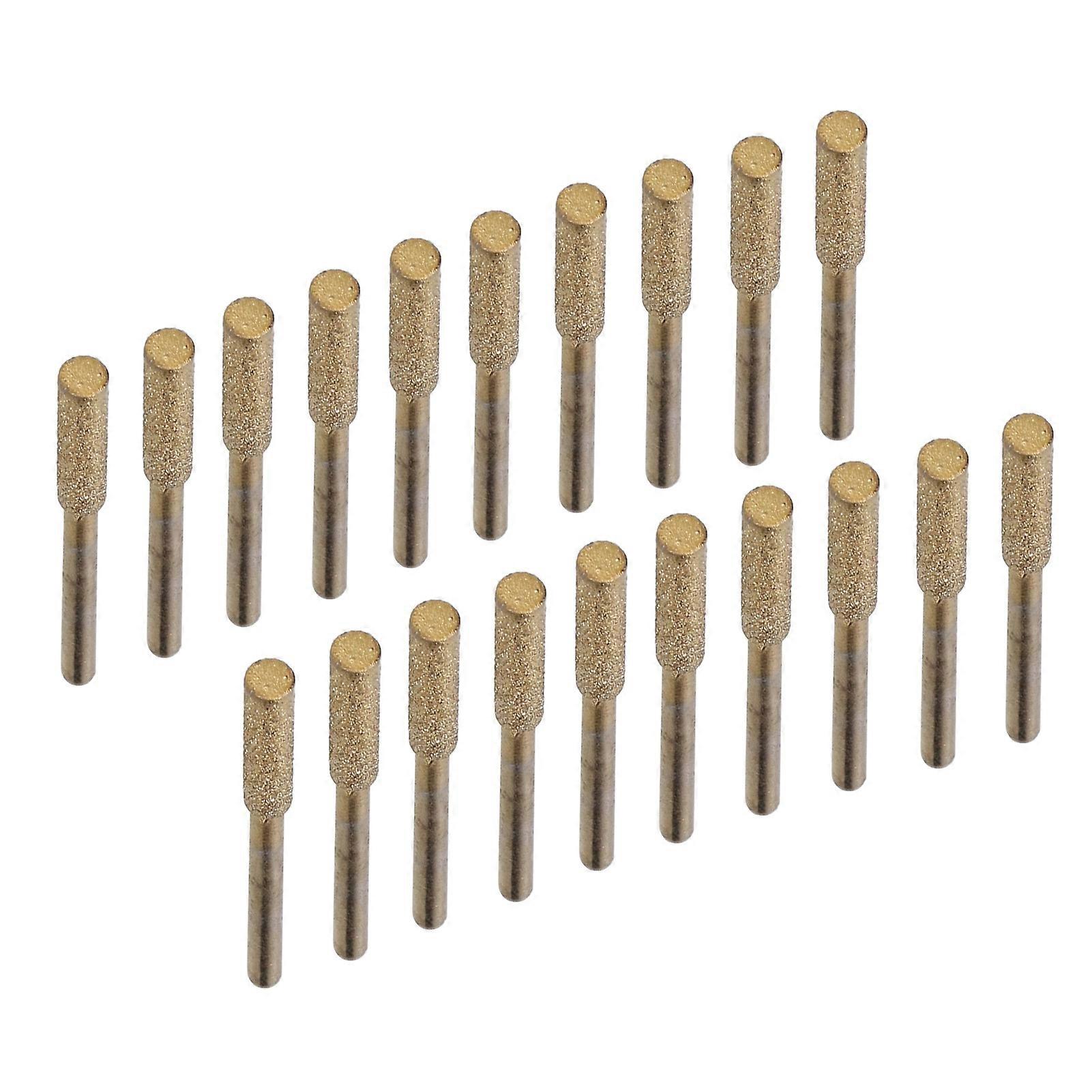 20Pcs Chainsaw Sharpener Burr Grinding Head Rotating File Sharpening Tool Set KitGold 4mm