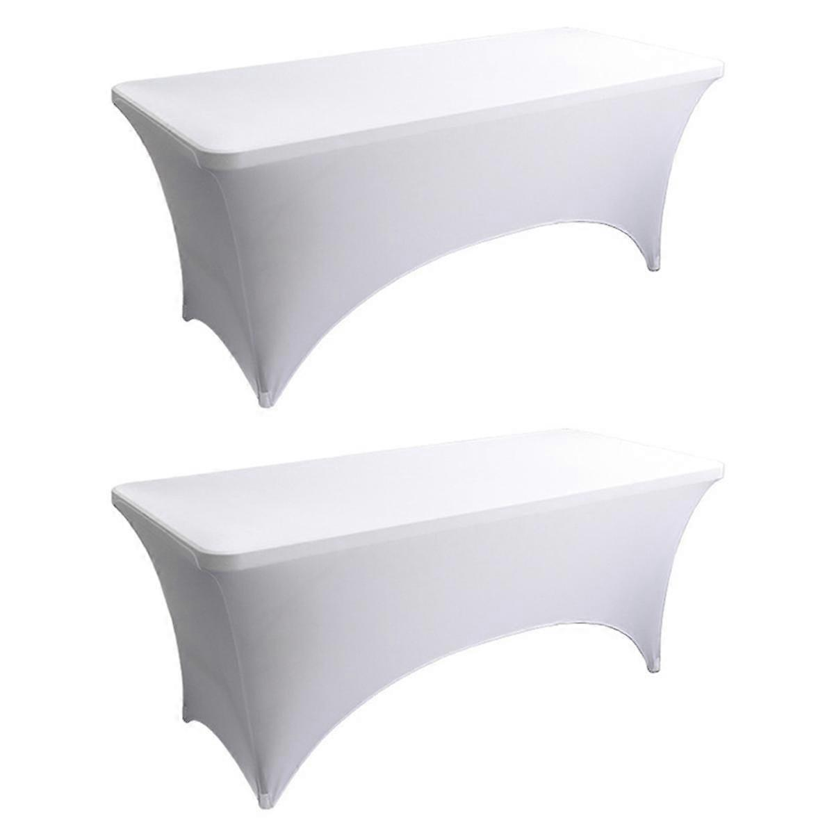 Tablecloths for Rectangular Tablecloths,Stretch Fit Tablecloths,for Events, Cocktail Parties White