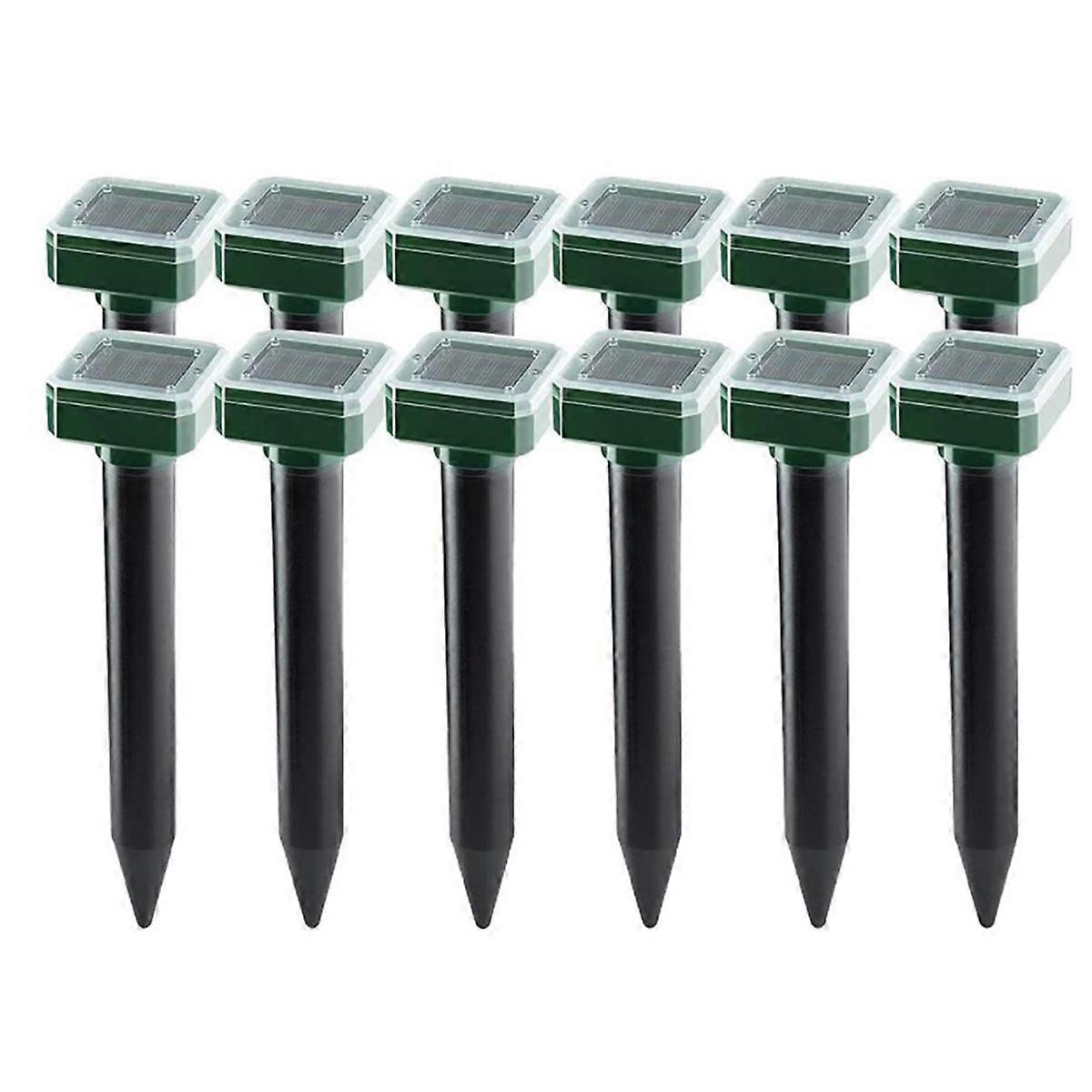 12 Packs Outdoor Solar Ultrasonic Vibration Repeller Snake Repeller Mole Electronic Snake Repeller