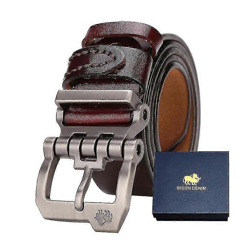 Cowskin Ekte Lær- Spenne Stropp, Vintage Jeans Belte