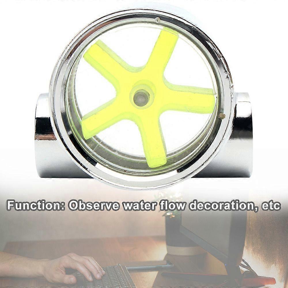 Flow Meter Water Cooling Flow Indicator Meter copper chromed 2 Ways G1/4 Threaded