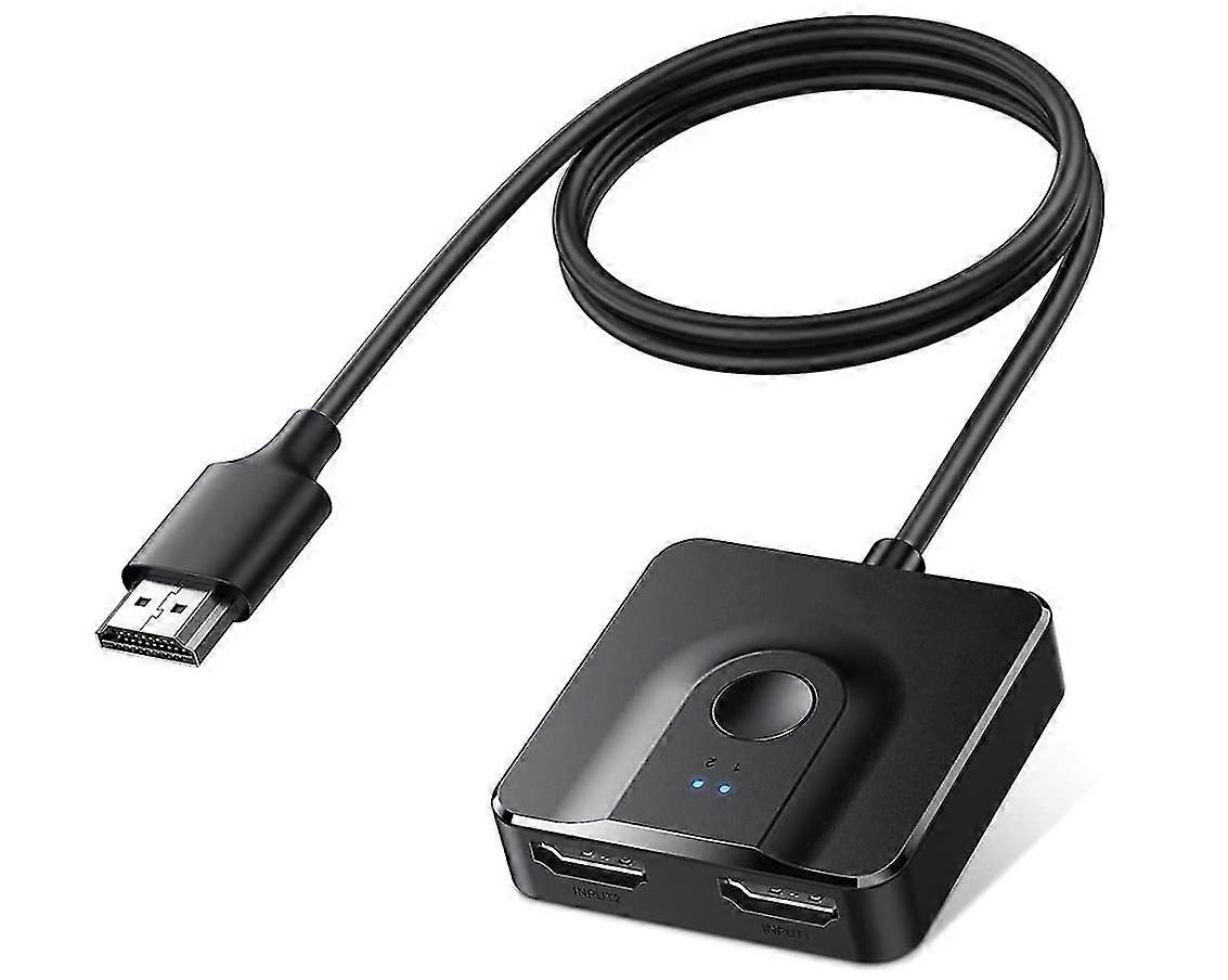 4K 60Hz HDMI Switch Bidirectional HDMI Switch 2 Inputs to 1 Output or 1 Input to 2 Outputs HDMI Selector Splitter HDR 120Hz 1080P 3D with Cable Compat