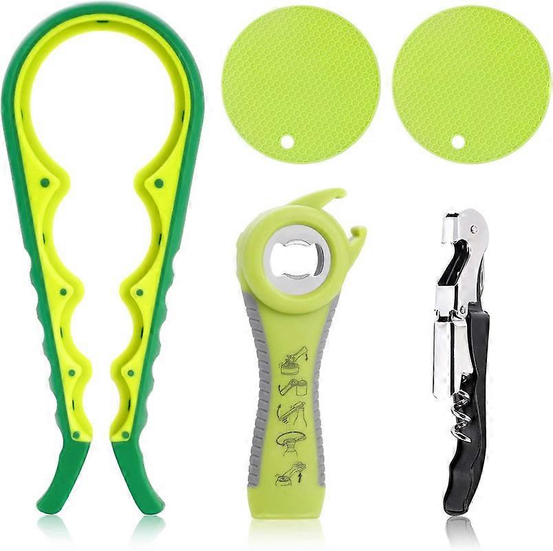 5 Pack Bottle Opener Jar Opener For Weak Hands