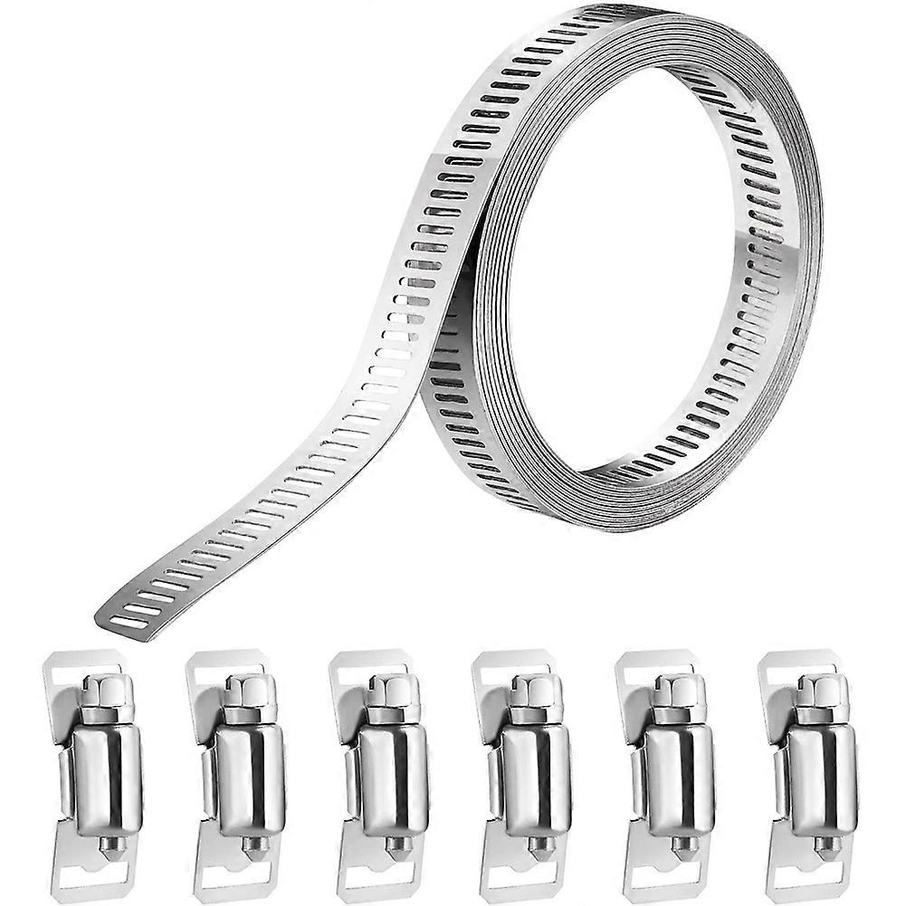 304 Stainless Steel Adjustable Hose Clamps, DIY Worm Gear Duct Clamp Set, for Radiator/Automotive &