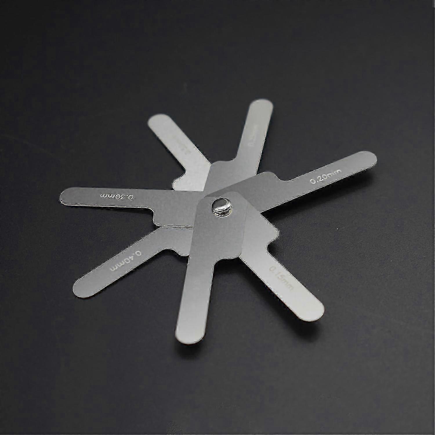 7 λεπίδες οδοντικό μετρητή φύλλων από ανοξείδωτο χάλυβα feeler μετρητή μετρικό δόντι gap εργαλείο μέτρησης