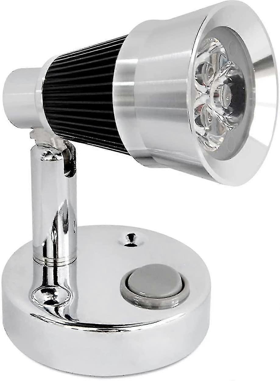 12 Volt Led Reading Light - Black Shade Bedside Light - Cool White Lighting Map Light (cool Light) For Rv, Car, Boat, Camper And Home