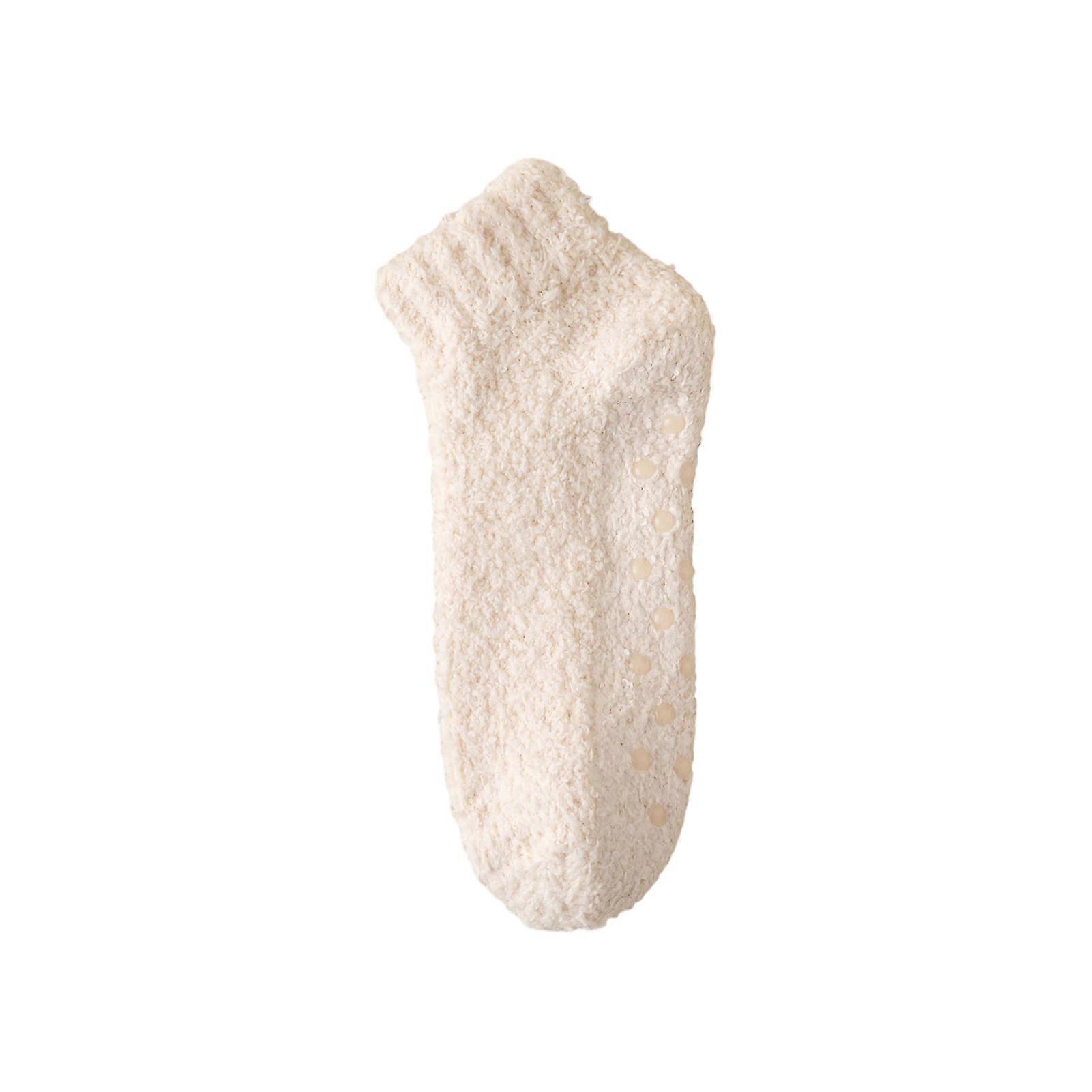 Women's Fuzzy Ankle Socks with Non Slip Dot High Elastic Breathable Sock for Cold Weather