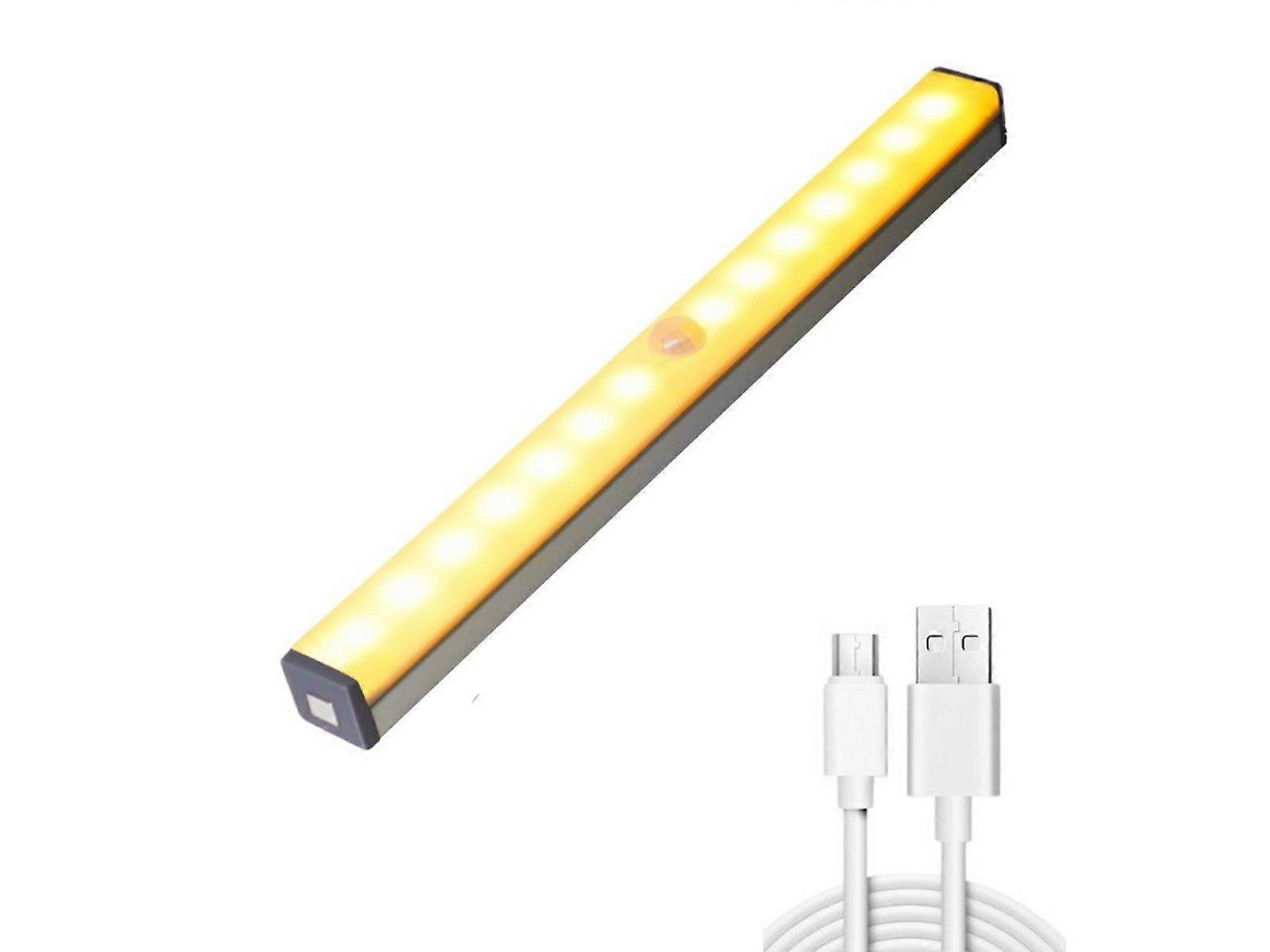 20cm Under Closet LED Motion Sensor Light Dimmable USB Cabinet Lamp Warm Light