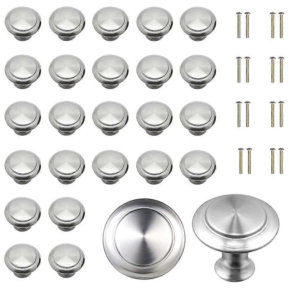 36Pcs Cabinet Knobs, Round Kitchen Drawer Pulls with Screws, Modern Stainless Steel Drawer Dresser
