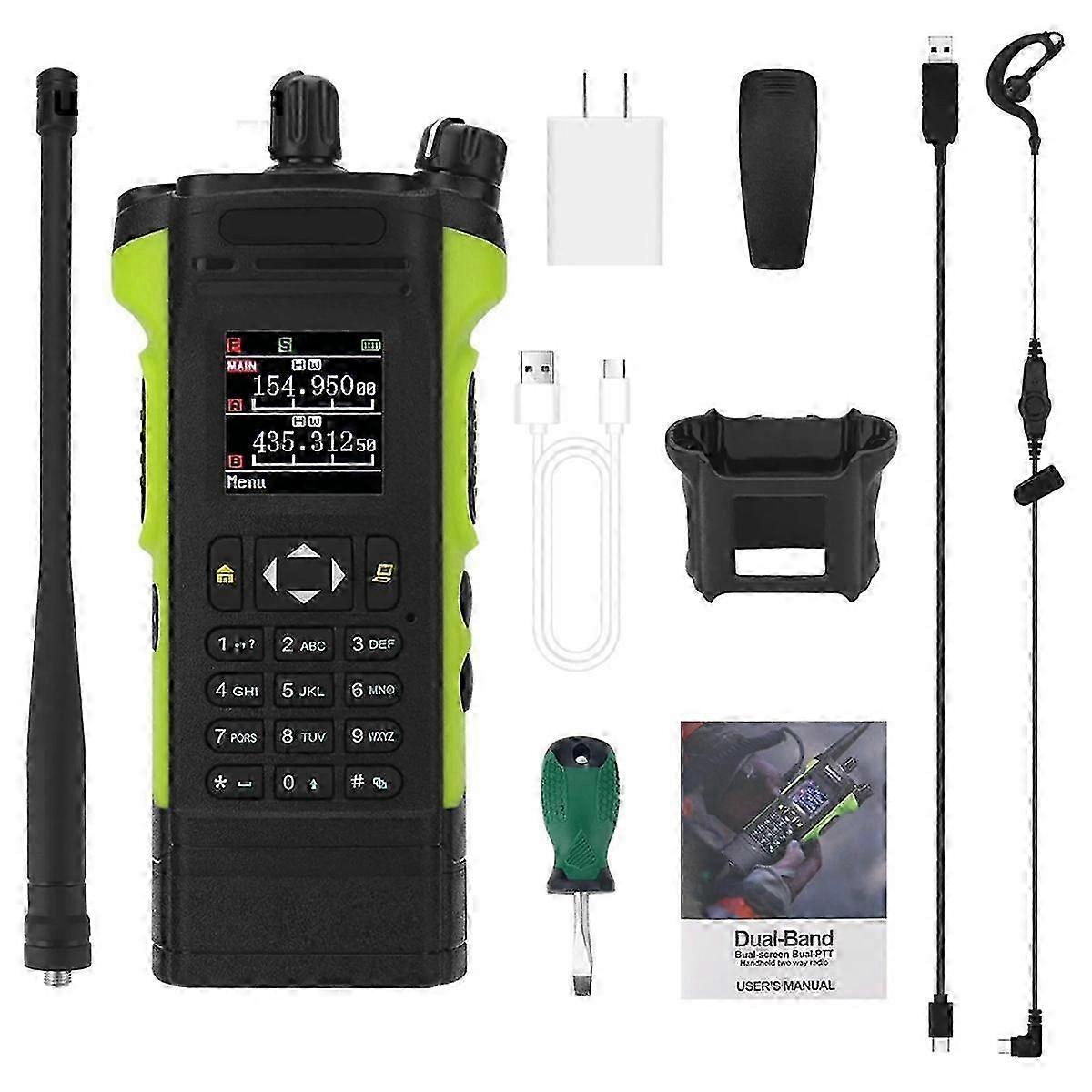 APX-8000 Walkie Talkie 12W Dual Band Radio VHF UHF Handheld Transceiver with Dual PTT Duplex Working Mode E