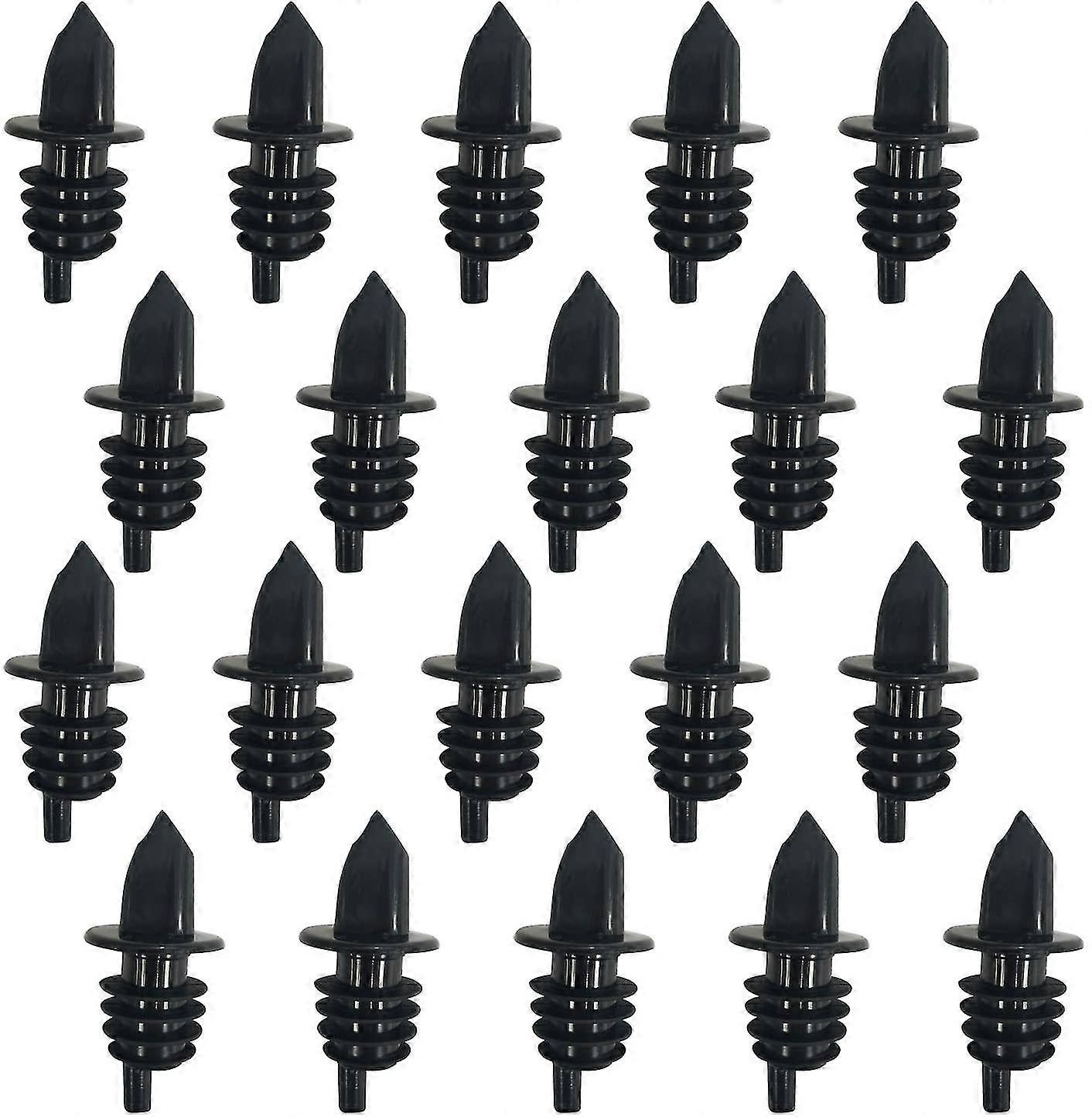 20 Pack Liquor Bottle Pourers, Black